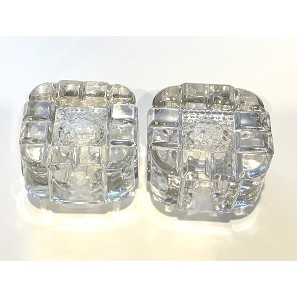 Antique British Art Deco Crystal Inkwell Set Of 2 - Picture 3 of 13